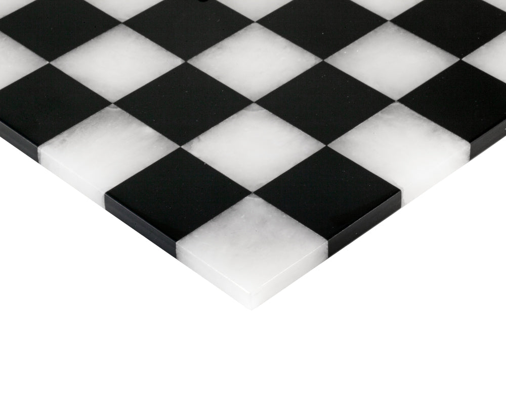 Schwarz und Weiß Rand zu Rand Alabaster Schachspiel 14 Zoll