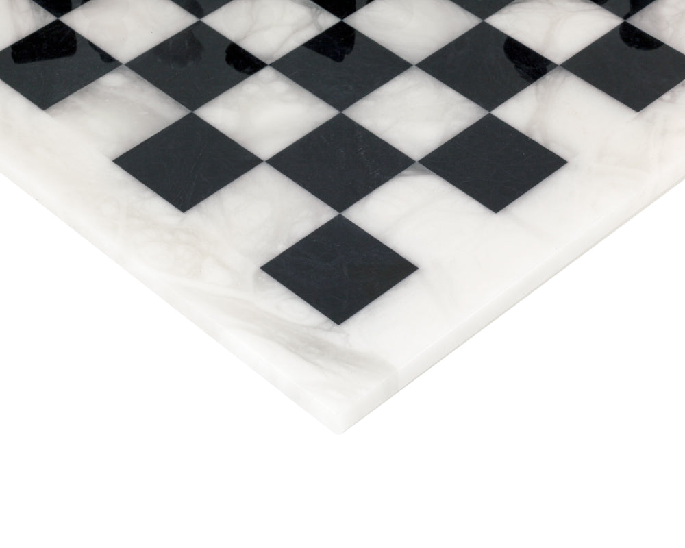 Schwarzer und weißer Alabaster Schachspiel 14,5 Zoll