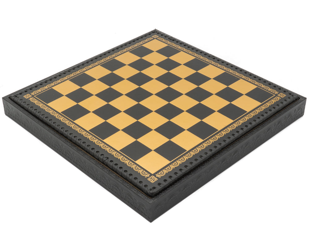 Der italienische Nero 13,75 Zoll Schachschrank mit abnehmbarem Deckel, Backgammon-Brett, Würfel und Damespiel