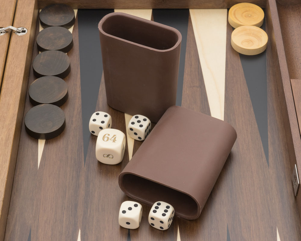 Dal Negro London Backgammon aus Walnuss und Tulpenholz