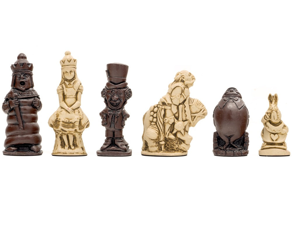 Berkeley Chess Alice im Wunderland rostbraune Schachfiguren