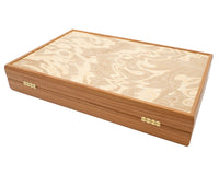 Luxuriöses Backgammon-Set aus Olivenwurzelholz von Manopoulos mit Backgammon-Bechern aus Holz
