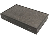 Das Luxus-Backgammon-Set Manopoulos Ebenholz und Graue Eiche mit Vinyl-Deluxe-Bechern