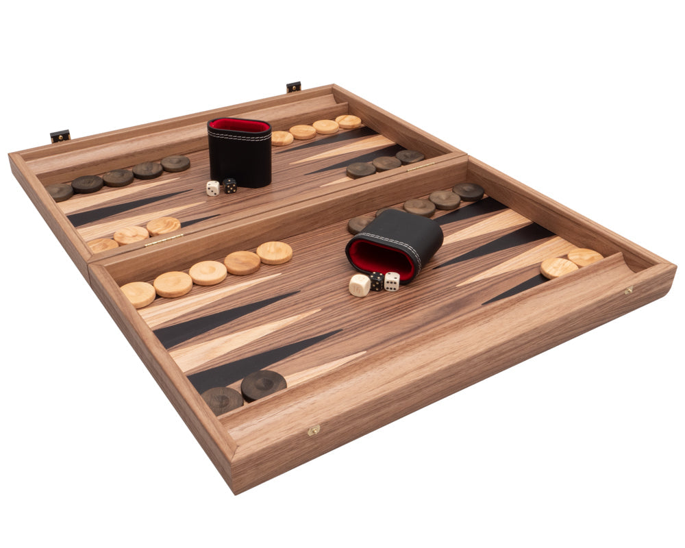 Turnier Backgammon-Set aus Nussbaum und Ahorn Premium Edition