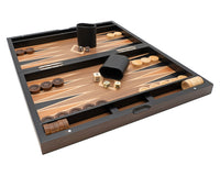 Italfama Klappbares Backgammon-Set aus Holz mit Aufbewahrungsbeutel
