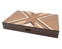 Italfama Klappbares Backgammon-Set aus Holz mit Aufbewahrungsbeutel
