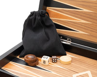 Italfama Klappbares Backgammon-Set aus Holz mit Aufbewahrungsbeutel
