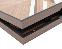 Italfama Klappbares Backgammon-Set aus Holz mit Aufbewahrungsbeutel