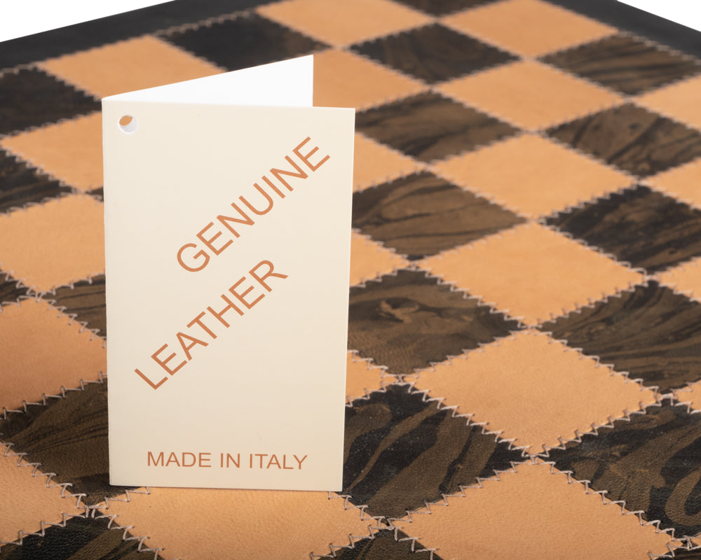 16,5 Zoll Saluzzo Luxus-Schachbrett aus echtem Leder