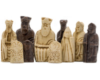 Isle of Lewis – kompaktes keltisches Schachset, 22,9 cm, elfenbeinfarben