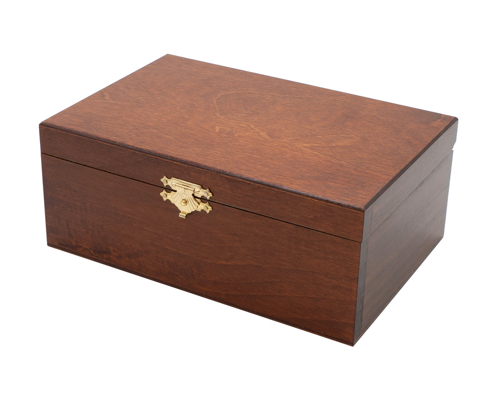 Nummer 5 Birkenholz Schachfigurenkoffer Dunkel