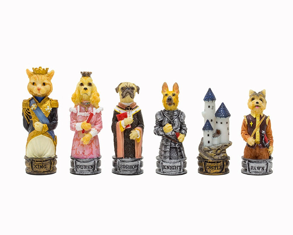 The Cats Vs Dogs Handbemalte thematische Schachfiguren von Italfama