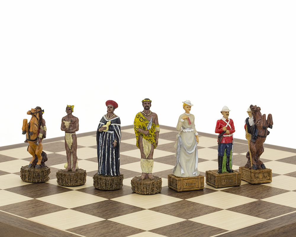 Die Briten gegen die Zulus Hand gemalt Thema Schachfiguren von Italafama
