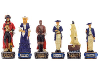 Die handbemalten thematischen „Pirates Vs Navy“-Schachfiguren von Italfama