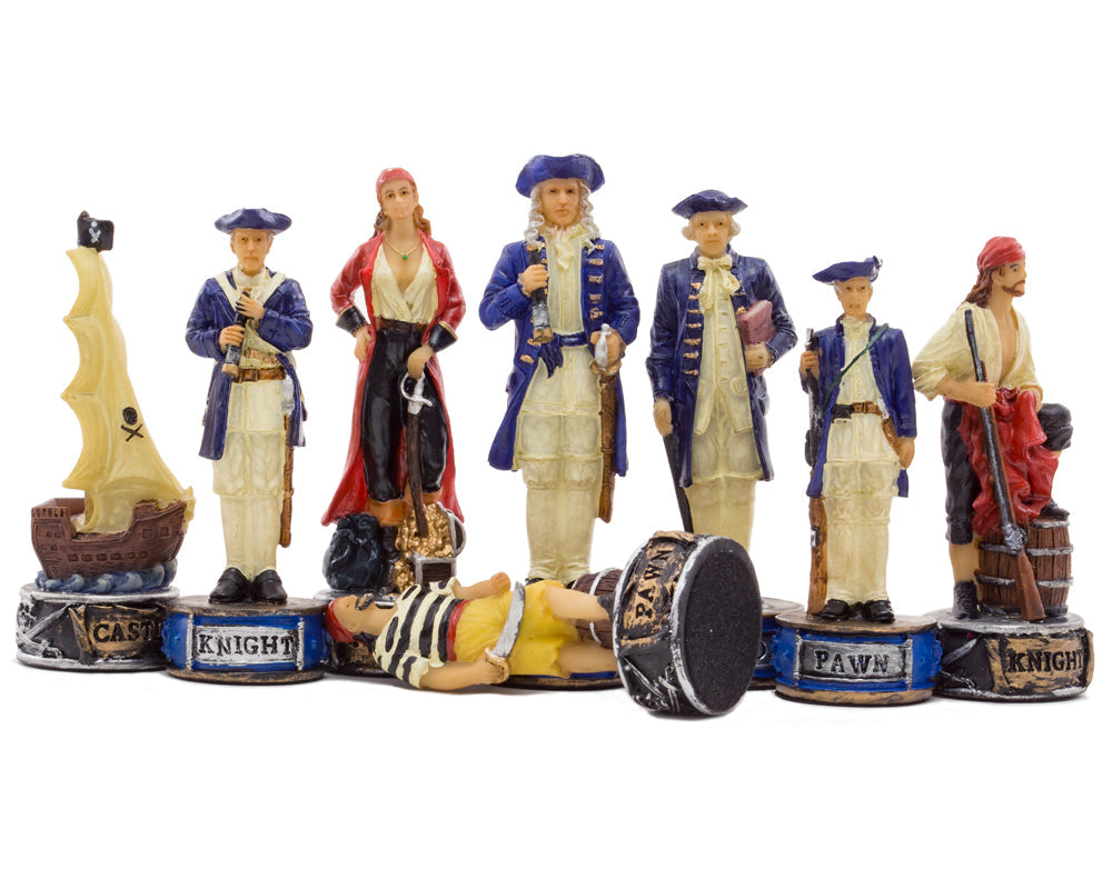 The Pirates Vs Navy Handbemalte thematische Schachfiguren von Italfama