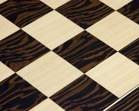 55 cm Deluxe-Schachbrett aus Tiger-Ebenholz und Ahorn