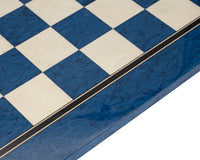 50 cm blau lackiertes Ahorn-Deluxe-Schachbrett