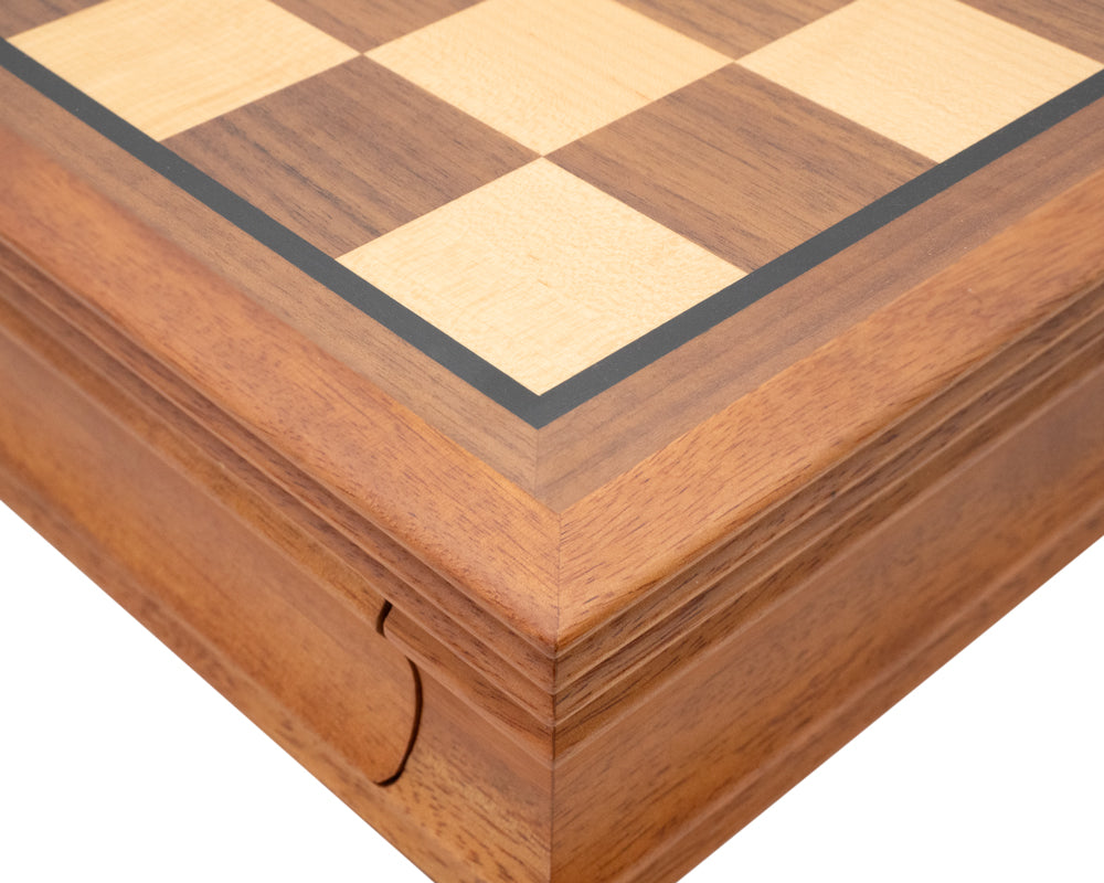 50 cm Schachschrank mit Mahagoni-Rahmen und Schublade