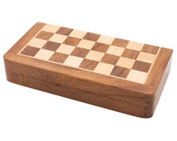 Deluxe klappbares Reise-Schachset aus Hartholz, 25 cm, magnetisch