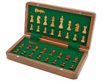 Deluxe klappbares Reise-Schachset aus Hartholz, 25 cm, magnetisch