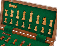 Deluxe klappbares Reise-Schachset aus Hartholz, 25 cm, magnetisch