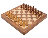 Deluxe klappbares Reise-Schachset aus Hartholz, 25 cm, magnetisch