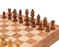 Deluxe faltbares Reise-Schachset aus Hartholz, 30 cm, magnetisch