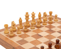 Deluxe faltbares Reise-Schachset aus Hartholz, 30 cm, magnetisch