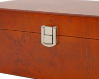 Schachfigur-Kasten aus Maserholz mit Scharnierdeckel Klein