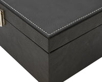 Schwarzes Kunstleder-Schachfigurenetui