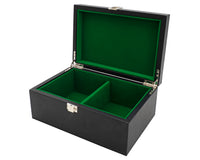 Schwarzes Kunstleder-Schachfigurenetui