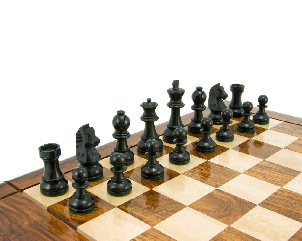 Down Head Ritter Ebonised Staunton Schachfiguren 3 Zoll