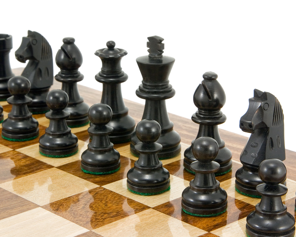 Nach unten Kopf Ritter Ebonised Staunton Schachfiguren 2,5 Zoll