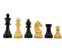 Springer mit nach unten geneigtem Kopf, ebonisierte Staunton-Schachfiguren – 8,3 cm