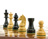 Springer mit nach unten geneigtem Kopf, ebonisierte Staunton-Schachfiguren – 8,3 cm