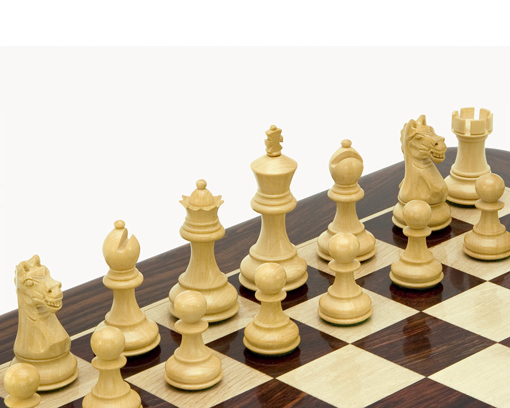 Fierce Knight Ebonised Staunton Schachfiguren 3 Zoll einschließlich Fall