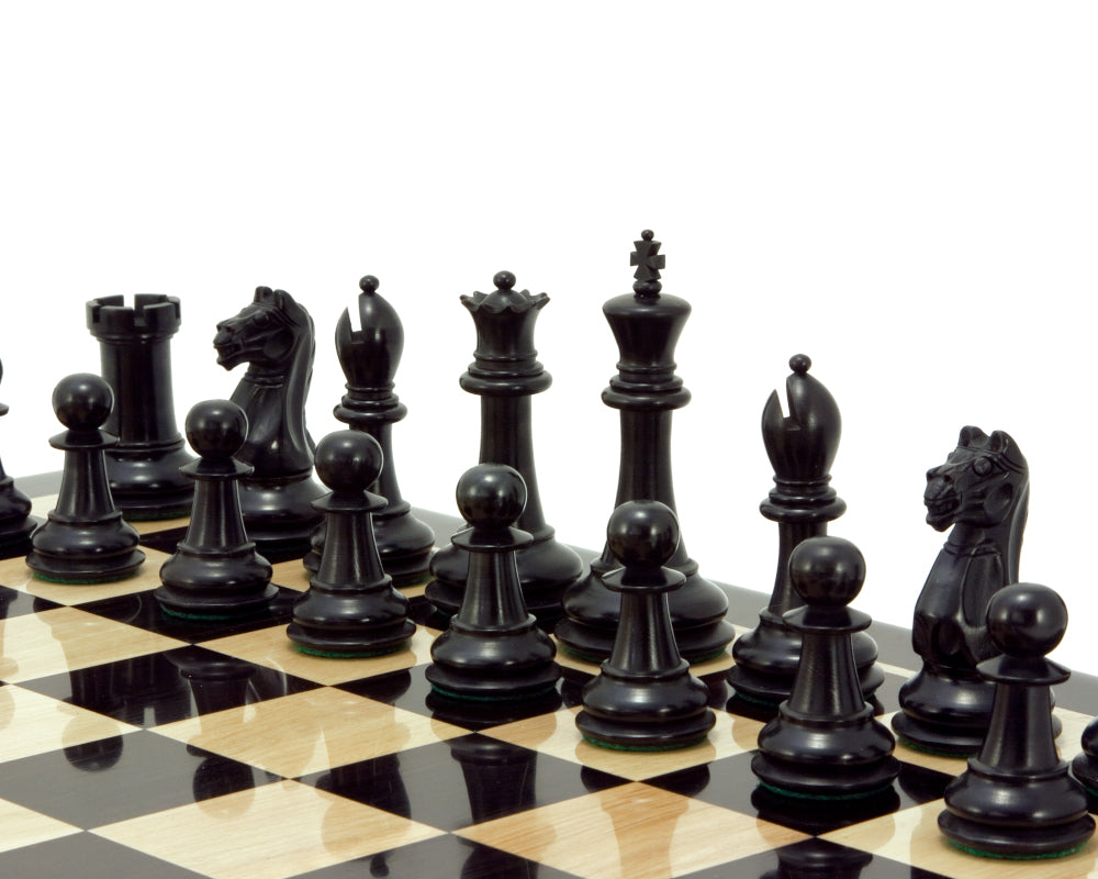 Oxford Serie Ebonisiertes Buchsbaum-Schachfiguren 3,75 Zoll