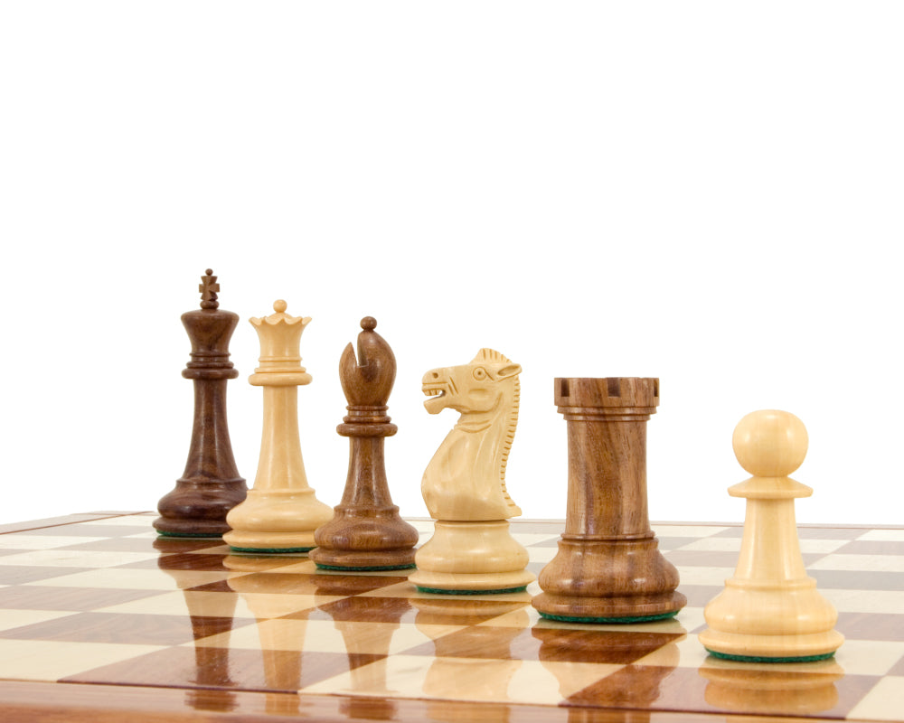 Victoria Serie Sheesham und Buchsbaum Schachfiguren 3,75 Zoll