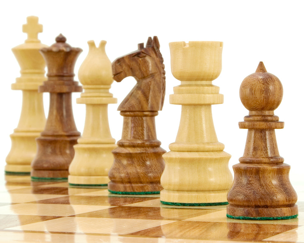 Opus Serie Sheesham und Buchsbaum Schachfiguren 3,75 Zoll