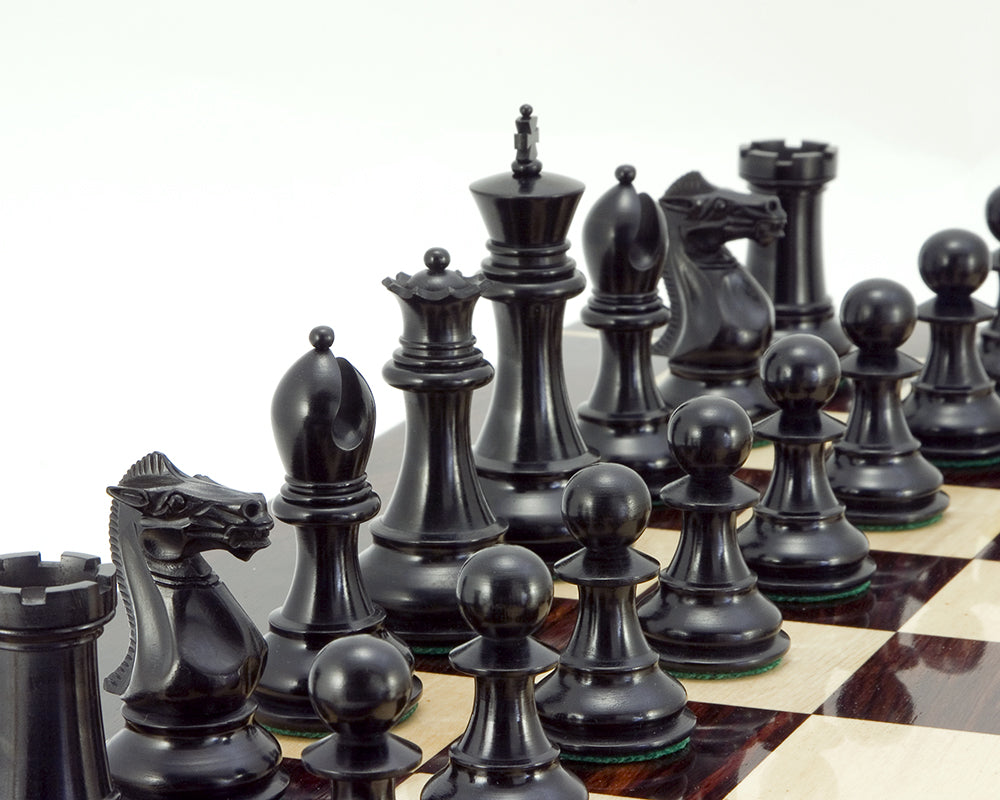 Sandringham Serie Ebenholz Staunton Schachfiguren 4 Zoll