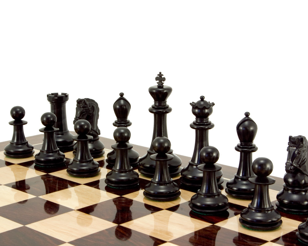 Monarch Serie Ebenholz und Buchsbaum Luxus-Schachfiguren 4,5 Zoll