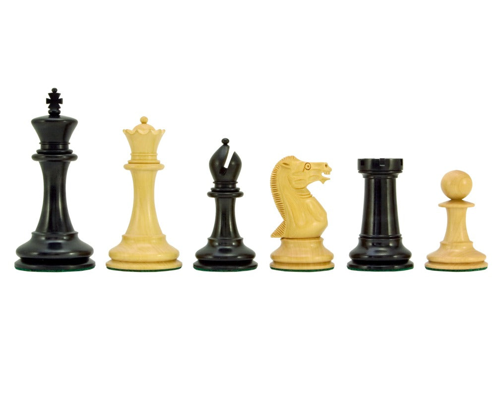 Alte englische Elite Serie Ebenholz Staunton Schachfiguren 4 Zoll