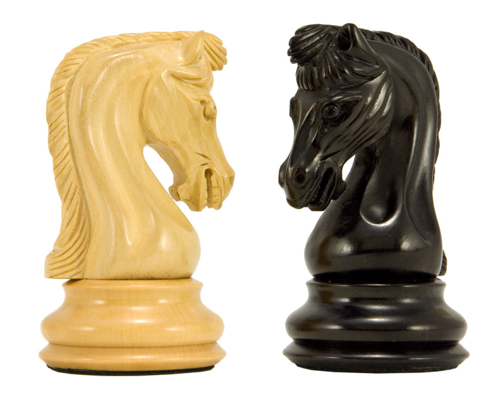 Canterbury Ritter Serie Luxus Ebenholz Schachfiguren 4,5 Zoll