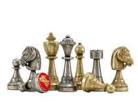 Finnesburg-Serie Messing- und Nickel-Schachfiguren – 7,6 cm