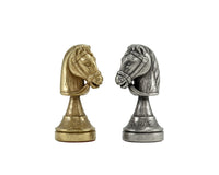 Finnesburg-Serie Messing- und Nickel-Schachfiguren – 7,6 cm