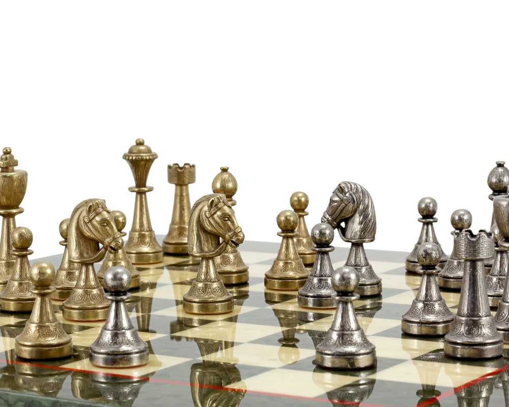 Finnesburg Serie Messing und Nickel Schachfiguren 3 Zoll