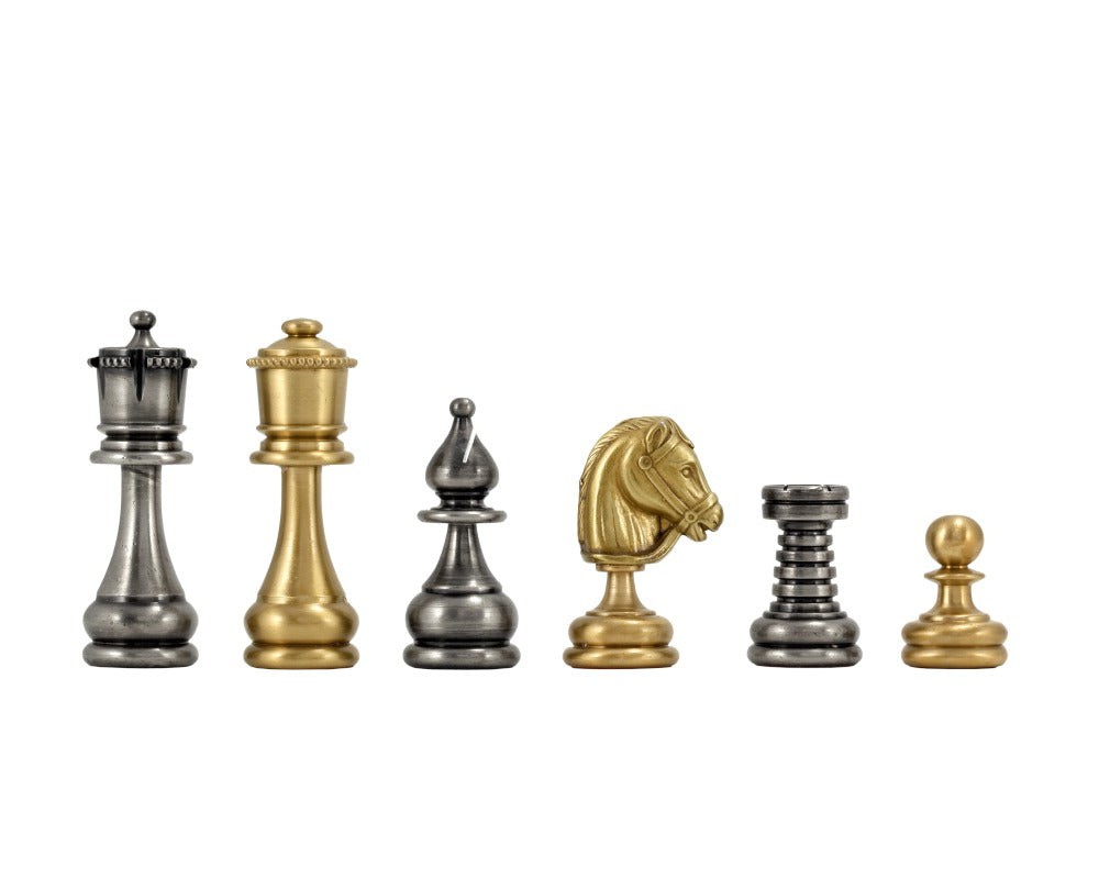 Verona Serie 2,75 Zoll Schachfiguren aus Messing und Nickel