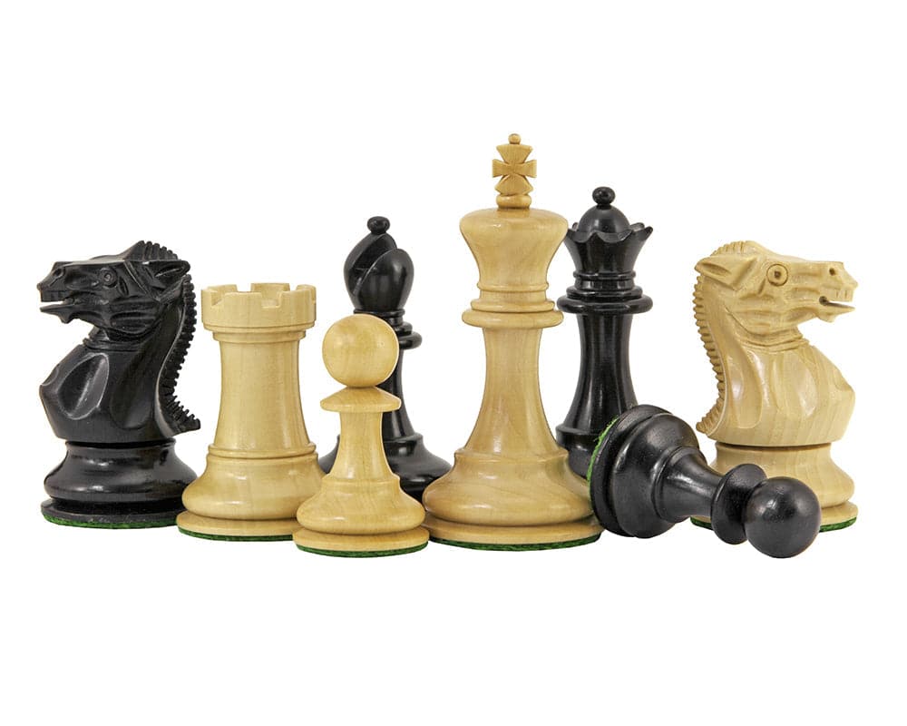 Highgrove Series Ebonised Staunton Chess Pieces - 3 Inch, Classic Design, Beautifully Carved Boxwood, Weighted and Felted