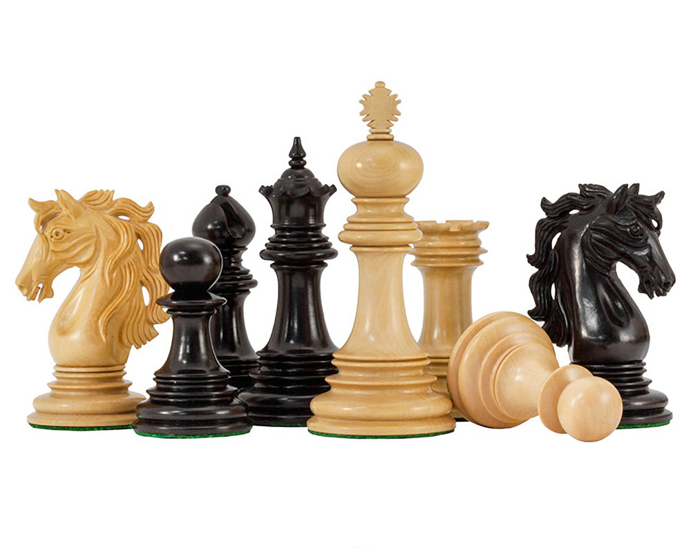 Constantine Luxus Ebenholz Schachfiguren 4,5 Zoll