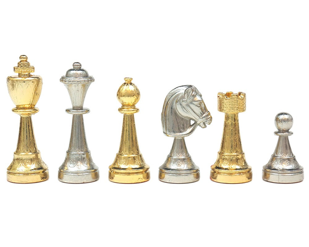 Die Messina vergoldete und versilberte italienische Schachfiguren